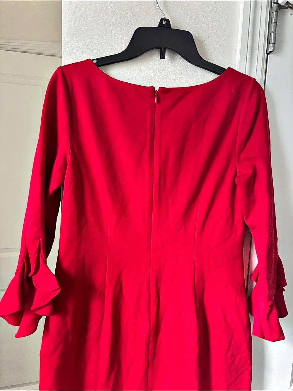 Talbots Red Ruffle Sleeve Midi Dress - Picture 5 of 6